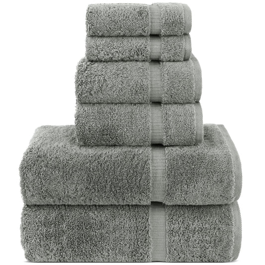 Chakir Turkish Linens Luxury Spa and Hotel Quality Premium Cotton 6-Piece Towel Set (2 x Bath Towels, 2 x Hand Towels, 2 x Washcloths)